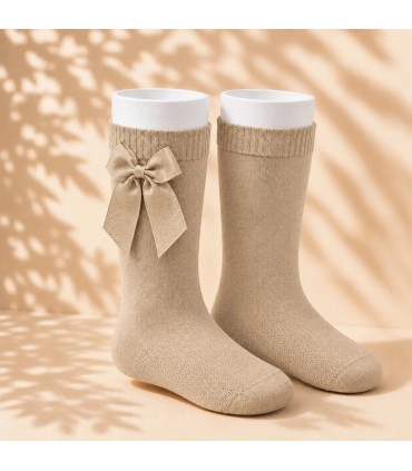 Calcetín Lazo Grosgrain Cóndor Turrón 316 para bebé y niña