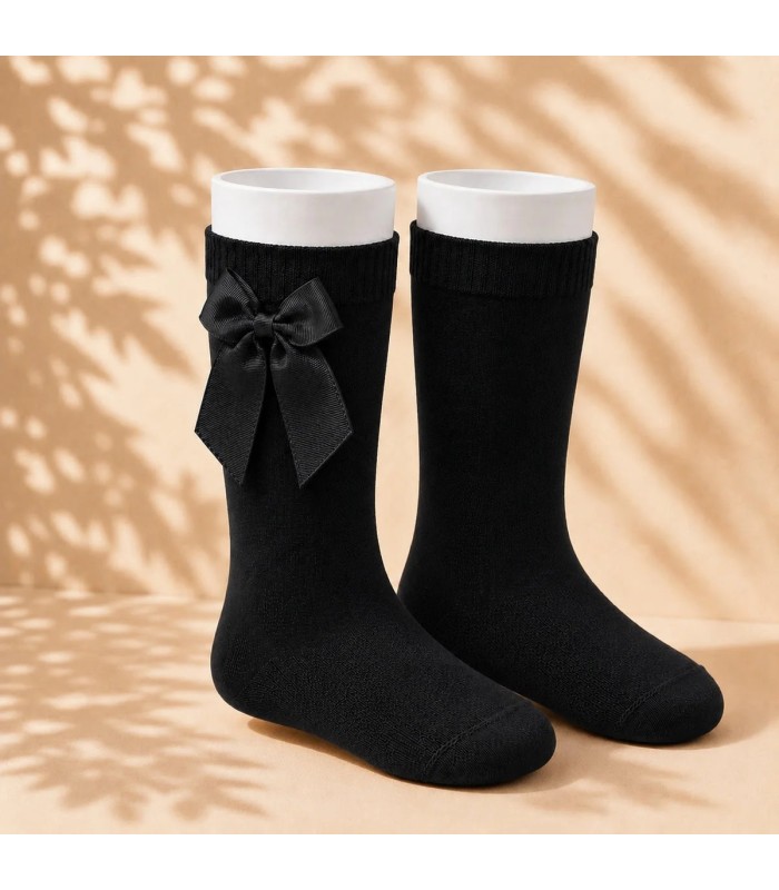 Calcetín Lazo Grosgrain Cóndor Negro 900 para bebé y niña