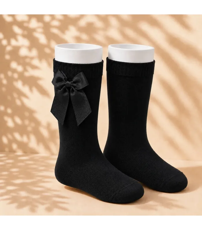 Calcetín Lazo Grosgrain Cóndor Negro 900 para bebé y niña
