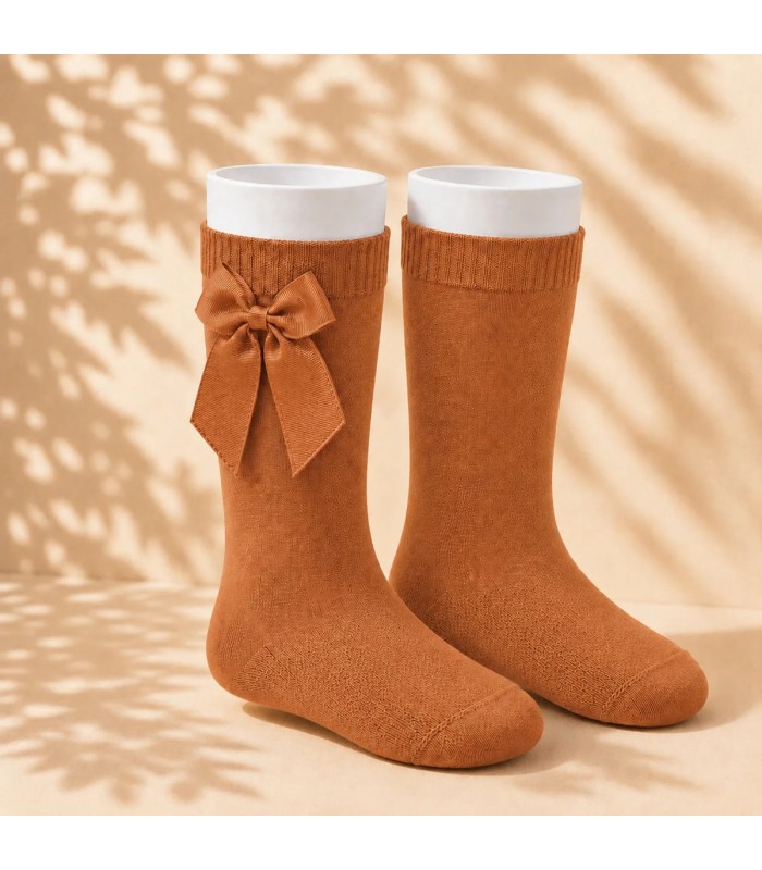 Calcetín Lazo Grosgrain Cóndor Maní 684 para bebé y niña