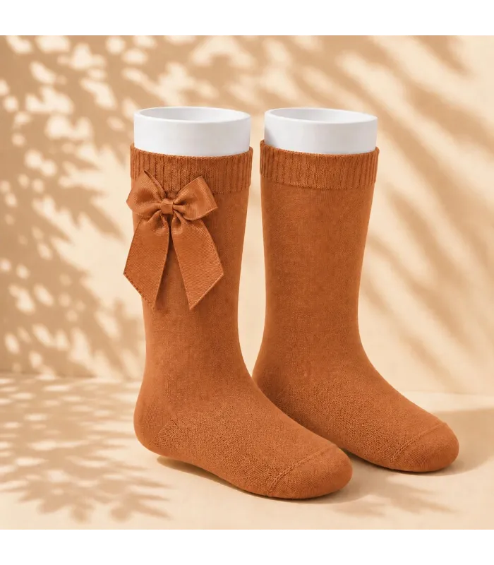 Calcetín Lazo Grosgrain Cóndor Maní 684 para bebé y niña