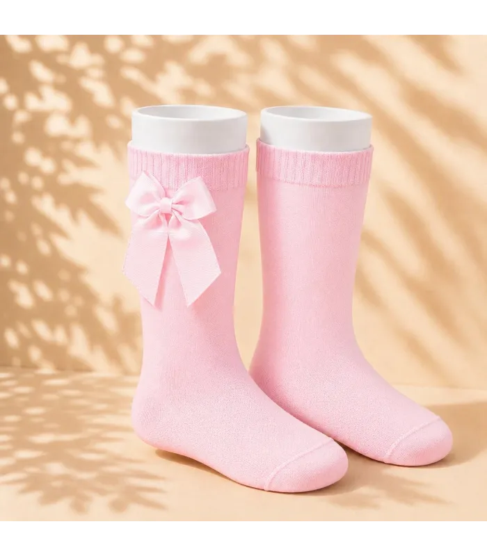 Calcetín Lazo Grosgrain Cóndor Rosa 500 para bebé y niña