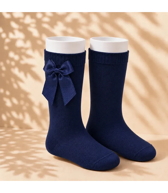 Calcetín Lazo Grosgrain Cóndor Azul Marino 480 para bebé y niña