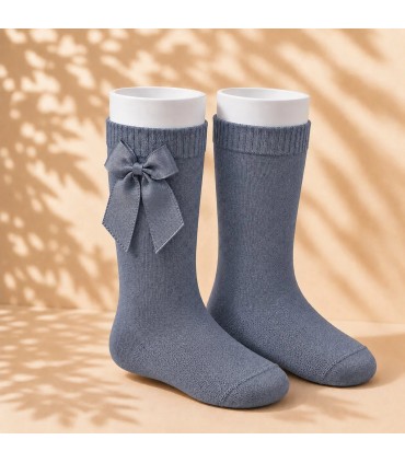 Calcetín Lazo Grosgrain Cóndor Acero 402 para bebé y niña