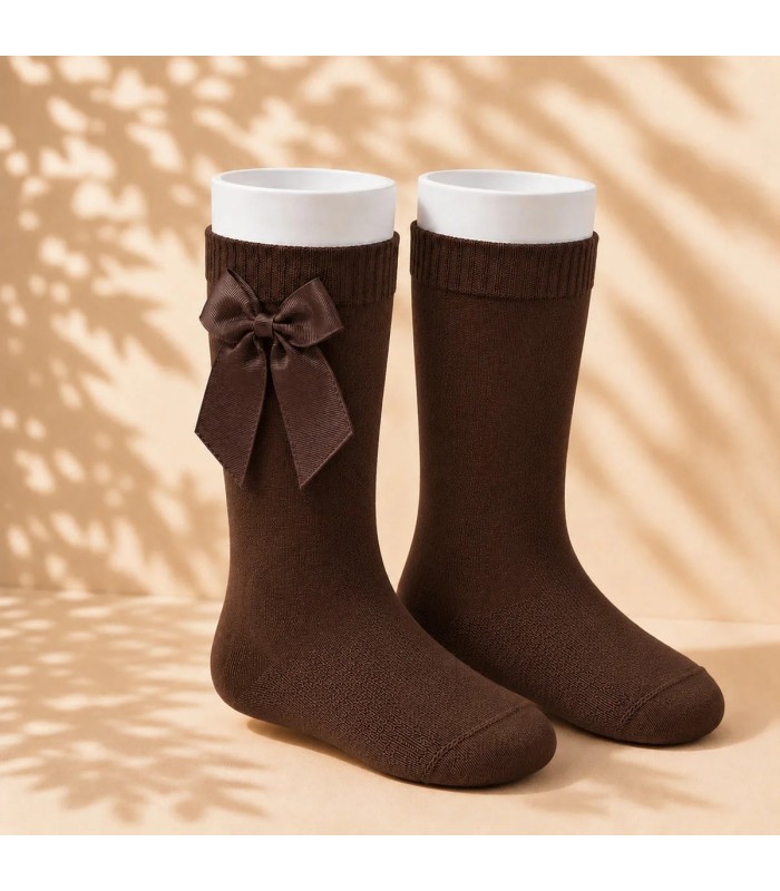 Calcetín Lazo Grosgrain Cóndor Marrón 390 para bebé y niña