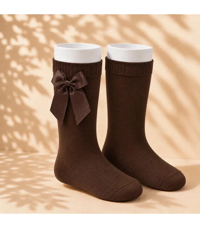 Calcetín Lazo Grosgrain Cóndor Marrón 390 para bebé y niña