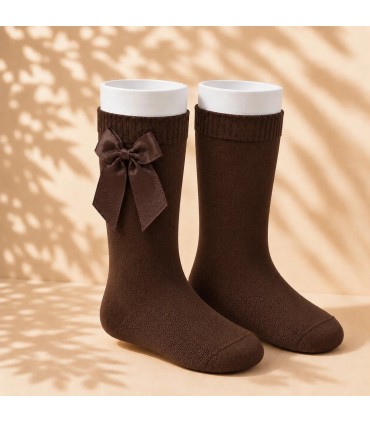 Calcetín Lazo Grosgrain Cóndor Marrón 390 para bebé y niña