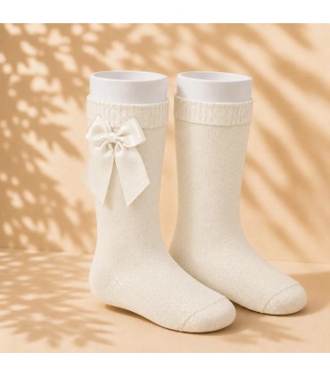 Calcetín Lazo Grosgrain Cóndor Lino 304 para bebé y niña