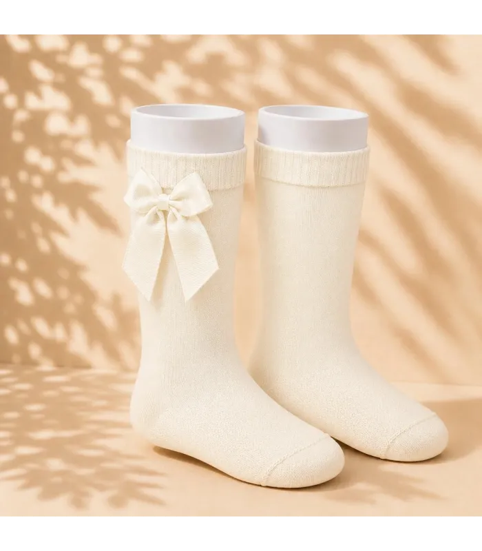 Calcetín Lazo Grosgrain Cóndor Cava 303 para bebé y niña