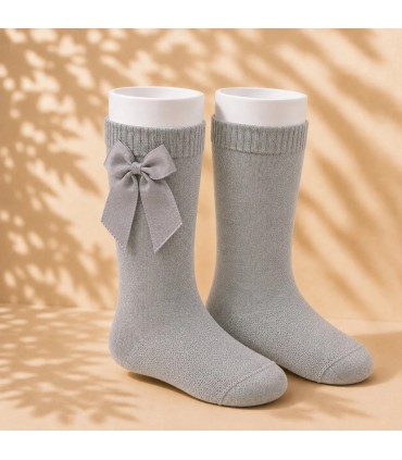 Calcetín Lazo Grosgrain Cóndor Gris Claro 230 para bebé y niña