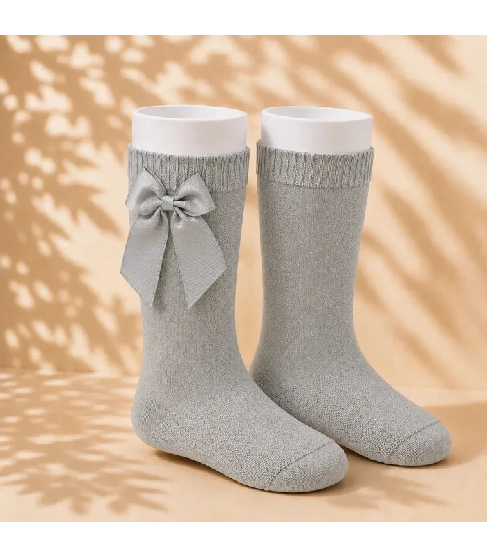Calcetín Lazo Grosgrain Cóndor Aluminio 221 para bebé y niña