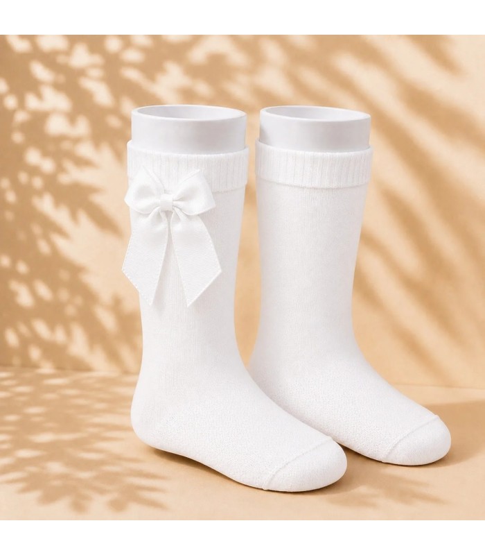 Calcetín Lazo Grosgrain Cóndor Blanco 200 para bebé y niña