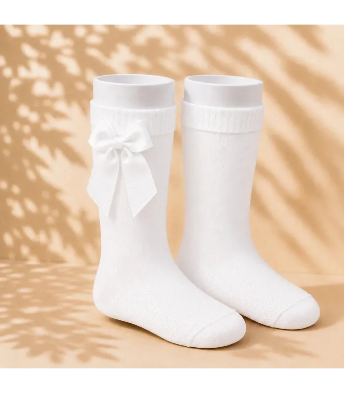 Calcetín Lazo Grosgrain Cóndor Blanco 200 para bebé y niña