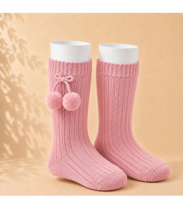 Calcetín Canalé Borlas Cóndor Rosa 500 para bebé y niño