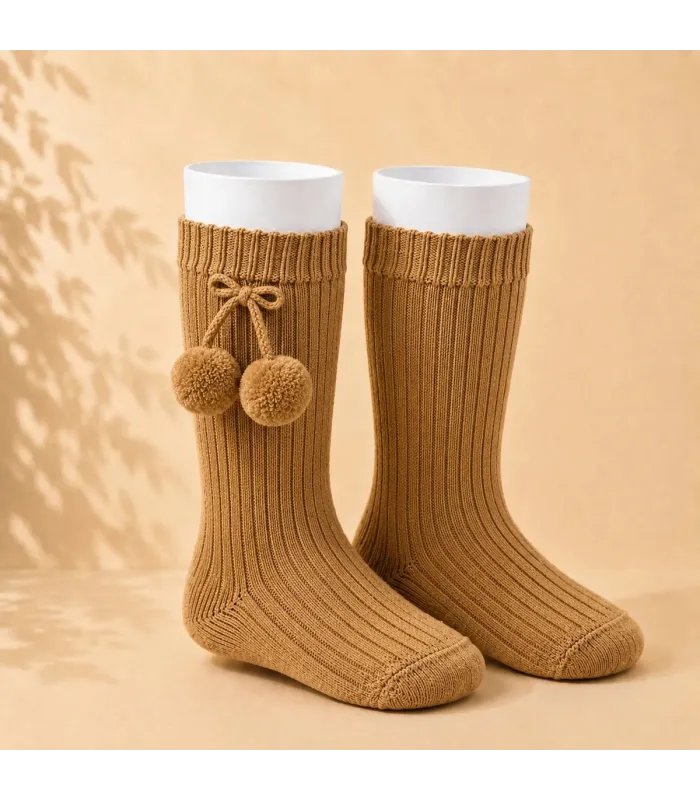 Calcetín Canalé Borlas Cóndor Camel 326 para bebé y niño