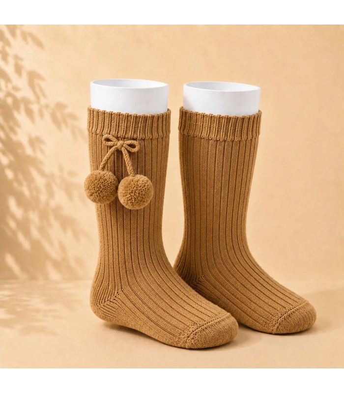 Calcetín Canalé Borlas Cóndor Camel 326 para bebé y niño