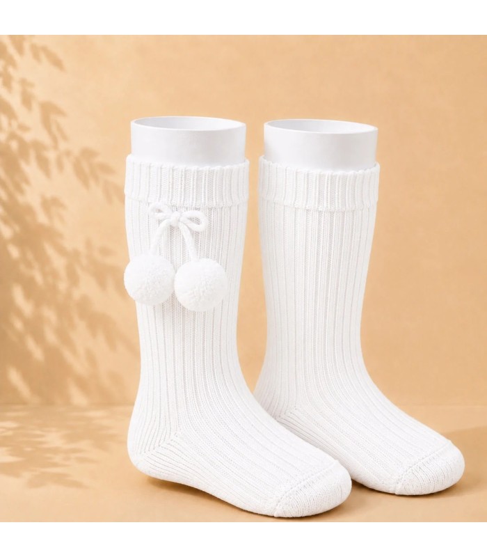 Calcetín Canalé Borlas Cóndor Blanco 200 para bebé y niño