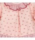 Diseño del Jesusito bebé rosa empolvado algodón con volante vichy y estampado delicado detalle invierno