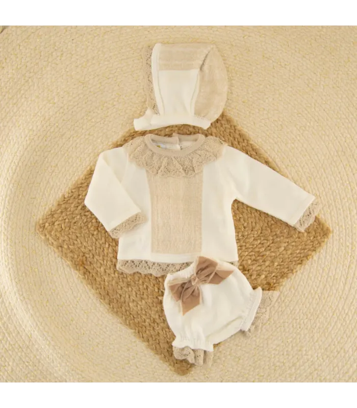 Conjunto Cubrepañal Abelia Crudo Dulce de Fresa
