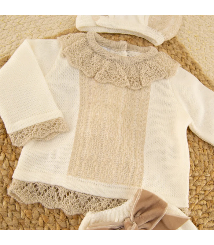 detalle Conjunto Cubrepañal Abelia Crudo