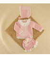 Conjunto Cubrepañal Abelia Rosa Palo