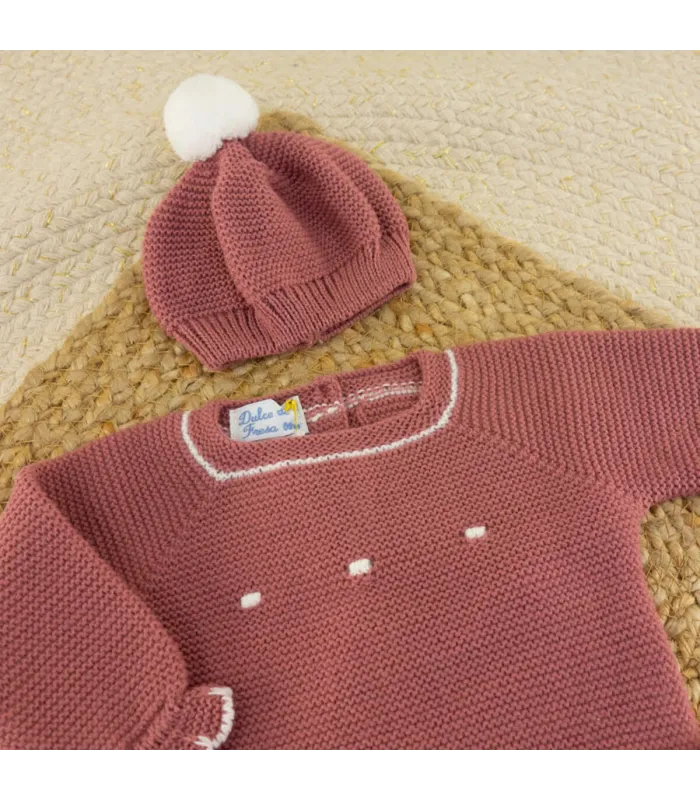 Conjunto Lana Bodoques Cereza | Dulce de Fresa