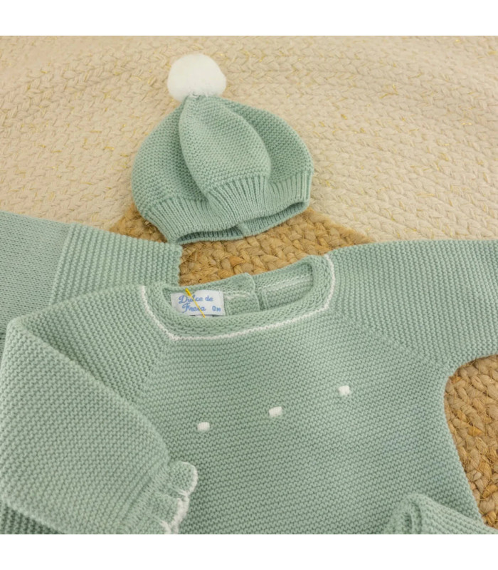 Conjunto Lana Bodoques Verde empolvado