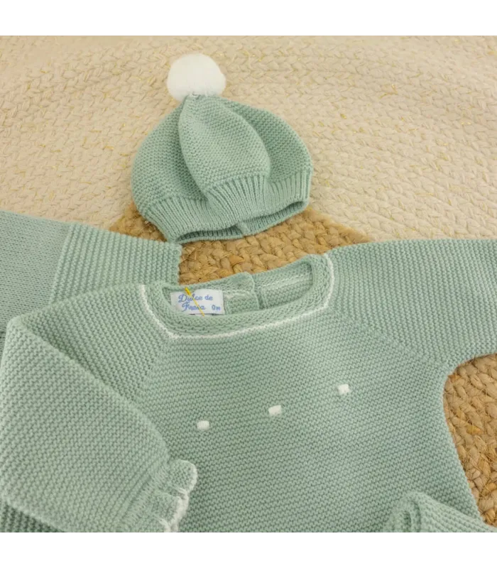 Conjunto Lana Bodoques Verde Empolvado | Dulce de Fresa