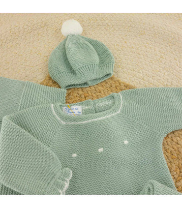 Conjunto Lana Bodoques Verde empolvado