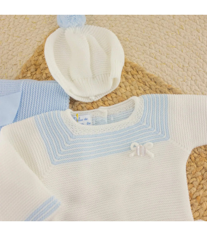 Conjunto Lana Blanco Celeste