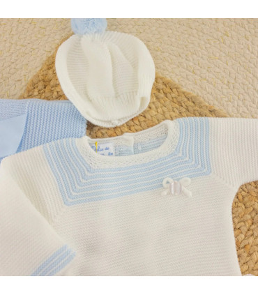 Conjunto Lana Blanco Celeste