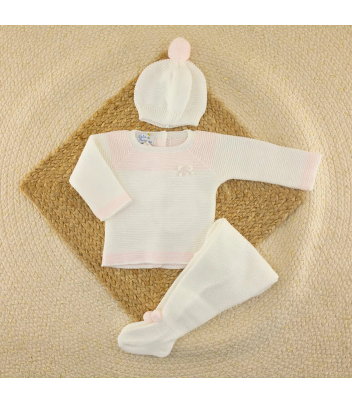 Conjunto Lana Blanco Rosa