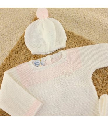 Conjunto Lana Blanco Rosa