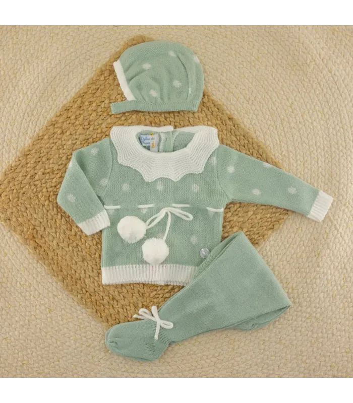 Conjunto Lana Luna Verde Empolvado | Dulce de Fresa