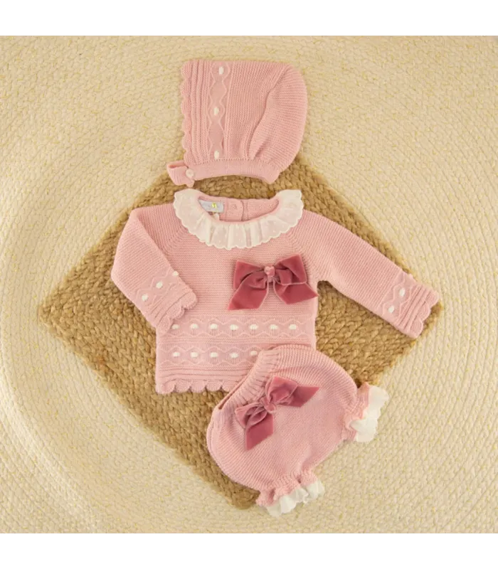 Conjunto Lana Mimosa Rosa Palo Dulce de Fresa