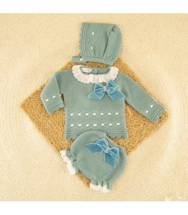 Conjunto Lana Mimosa Verde Azulado