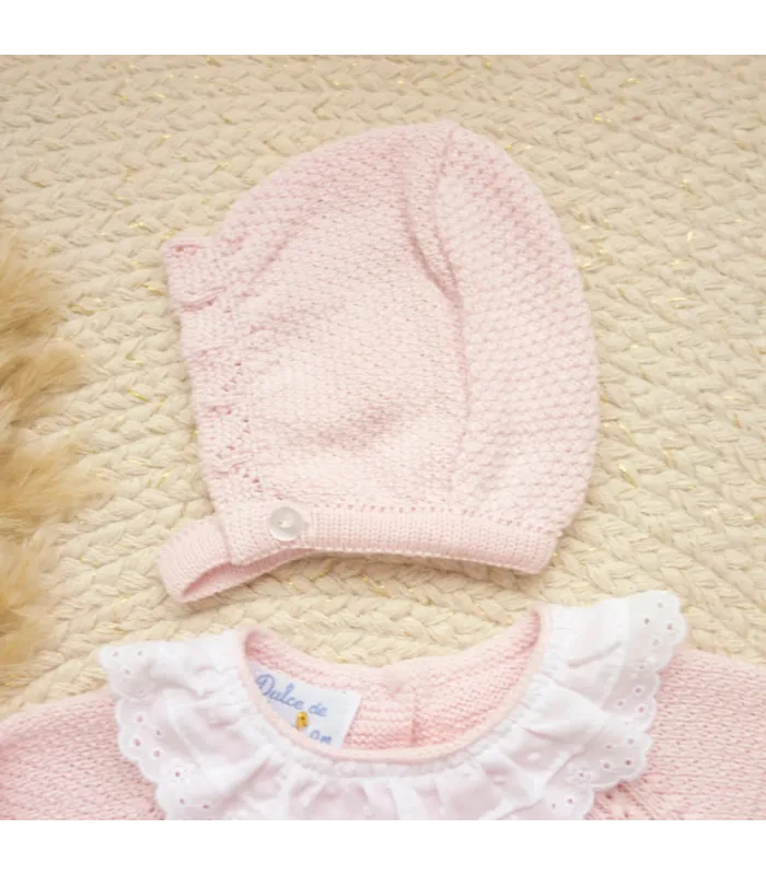 Faldón Rosa Plumeti y Lazo Minerva para Bebé