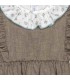 Detalles del Conjunto Pichi niña chocolate algodón vestido volante blusa cuello volante ribete celeste