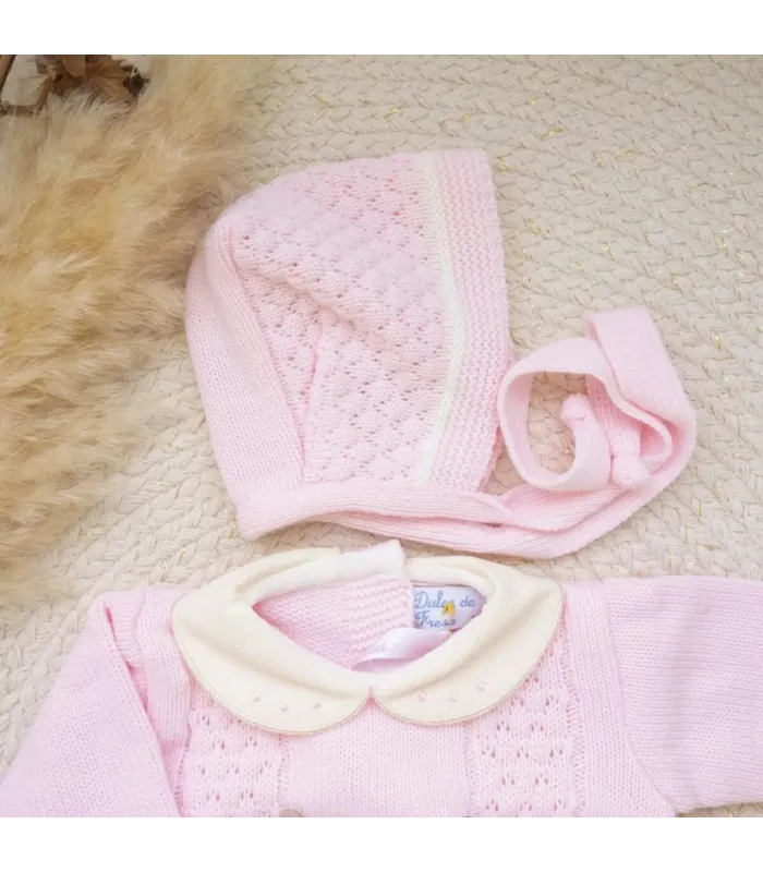 Conjunto Lana Rosa Trenzas | Dulce de Fresa