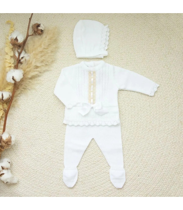 ▶️  Conjunto Polaina Con Pasacintas Blanco