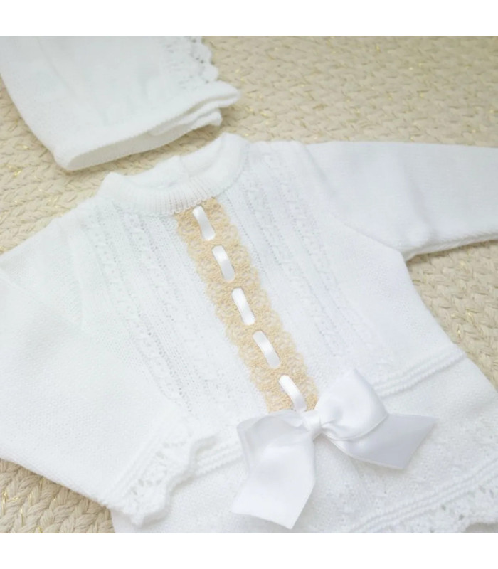 ▶️  Conjunto Polaina Con Pasacintas Blanco