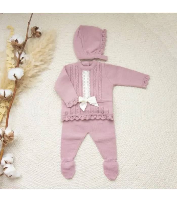 Conjunto polaina Pasacintas Rosa Viejo Dulce de Fresa