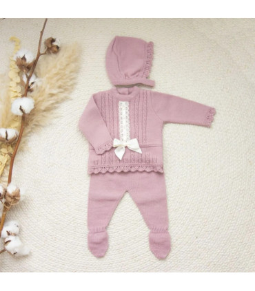 ▶️  Conjunto Polaina Pasacintas  Rosa Viejo
