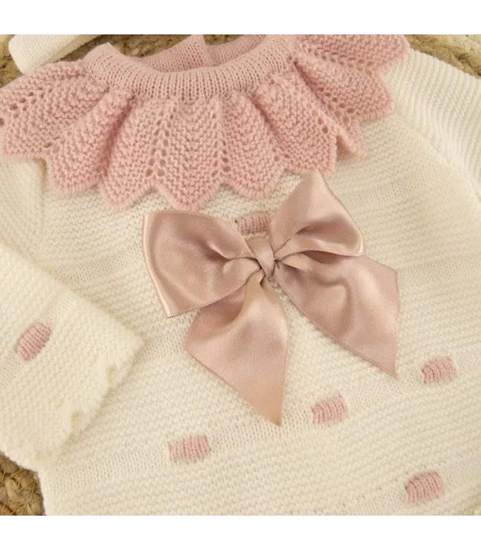 Conjunto Lana Camelia Crudo Rosa Palo | Dulce de Fresa