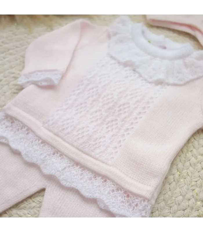 Conjunto Lana Abelia Crudo Rosa | Dulce de Fresa