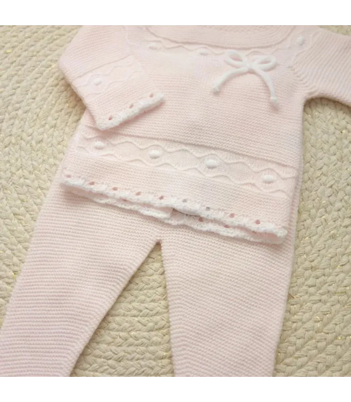 Conjunto Lana Junquillo Rosa | Dulce de Fresa