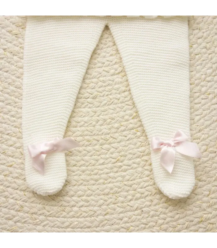 Conjunto Lana Rosa Crudo Lazo de Amor | Dulce de Fresa