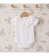 body bebé blanco cuello bordado calado algodón detalle verano elegante