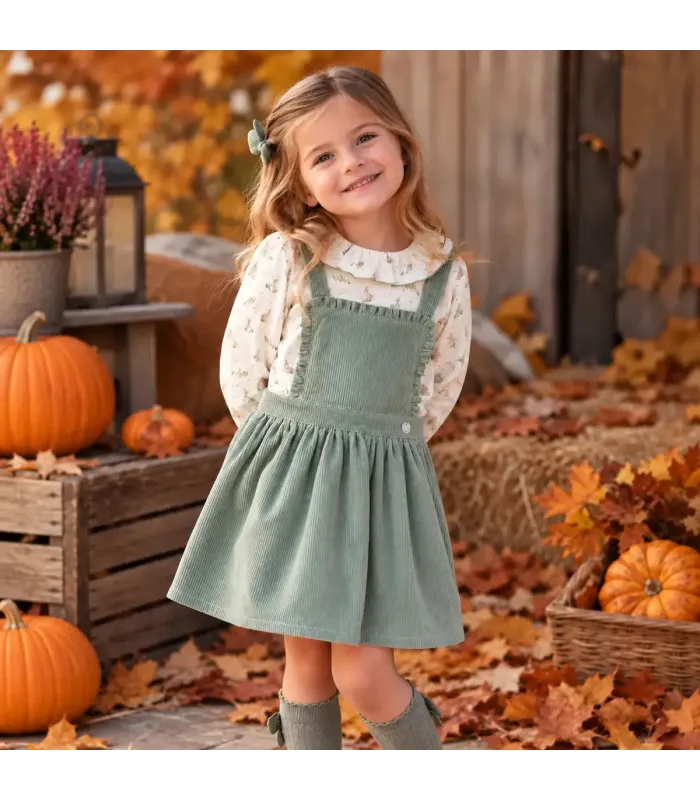 Conjunto Infantil Niña Italia Verde Empolvado | Gateos