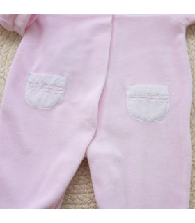 Pijama Terciopelo Rosa Nido Panal